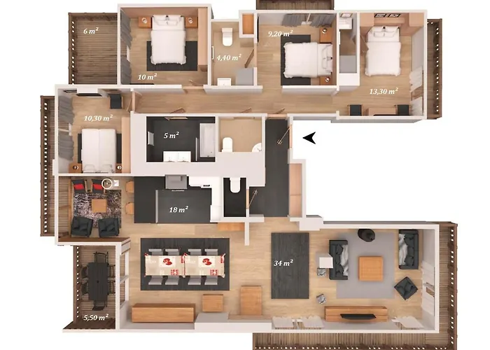 شقة Superbe T5 Spacieux Avec Parking A Moriond - Fr-1-563-29